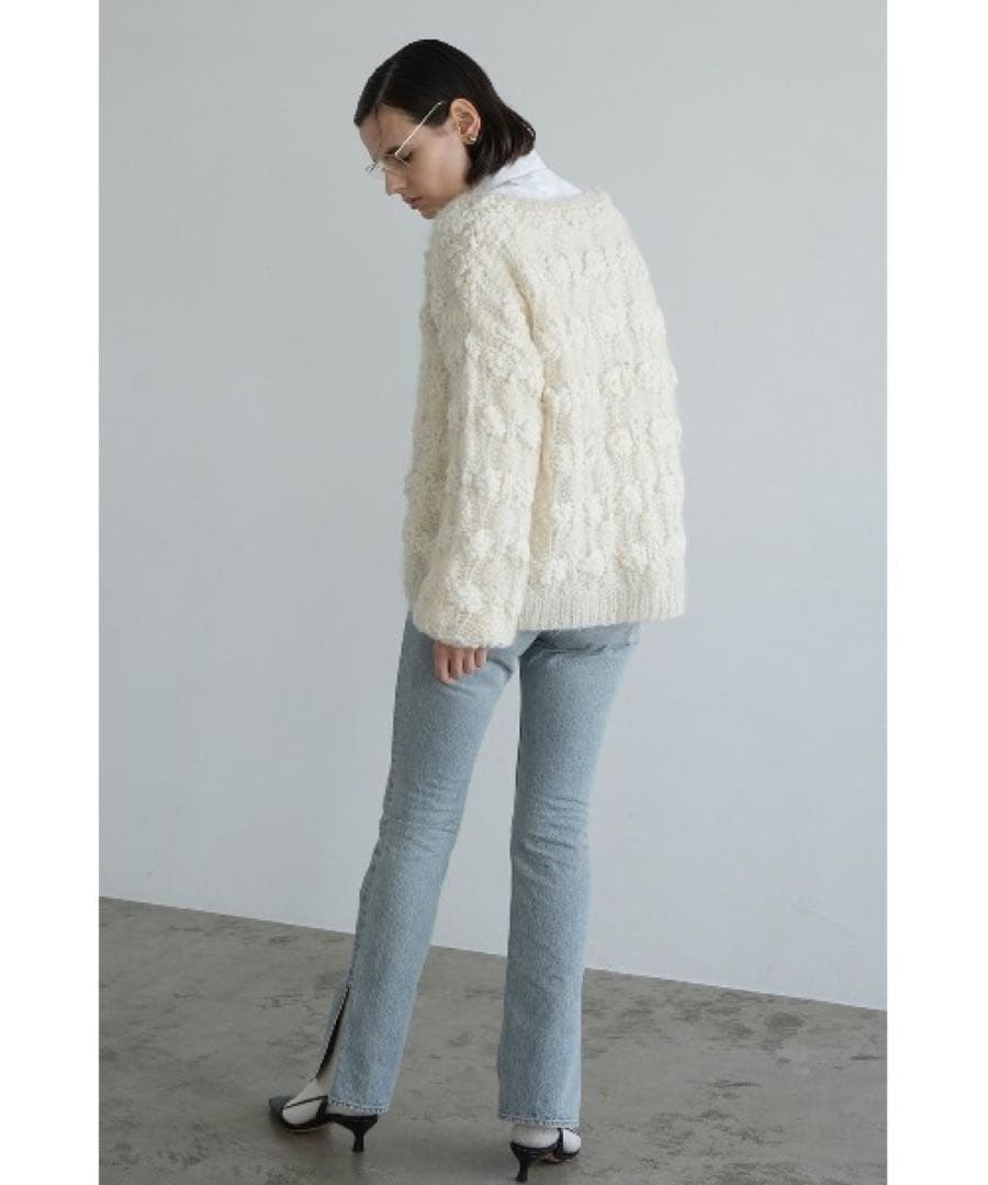 CLANE BUMPY OVER V NECK KNIT TOPS - メルカリ