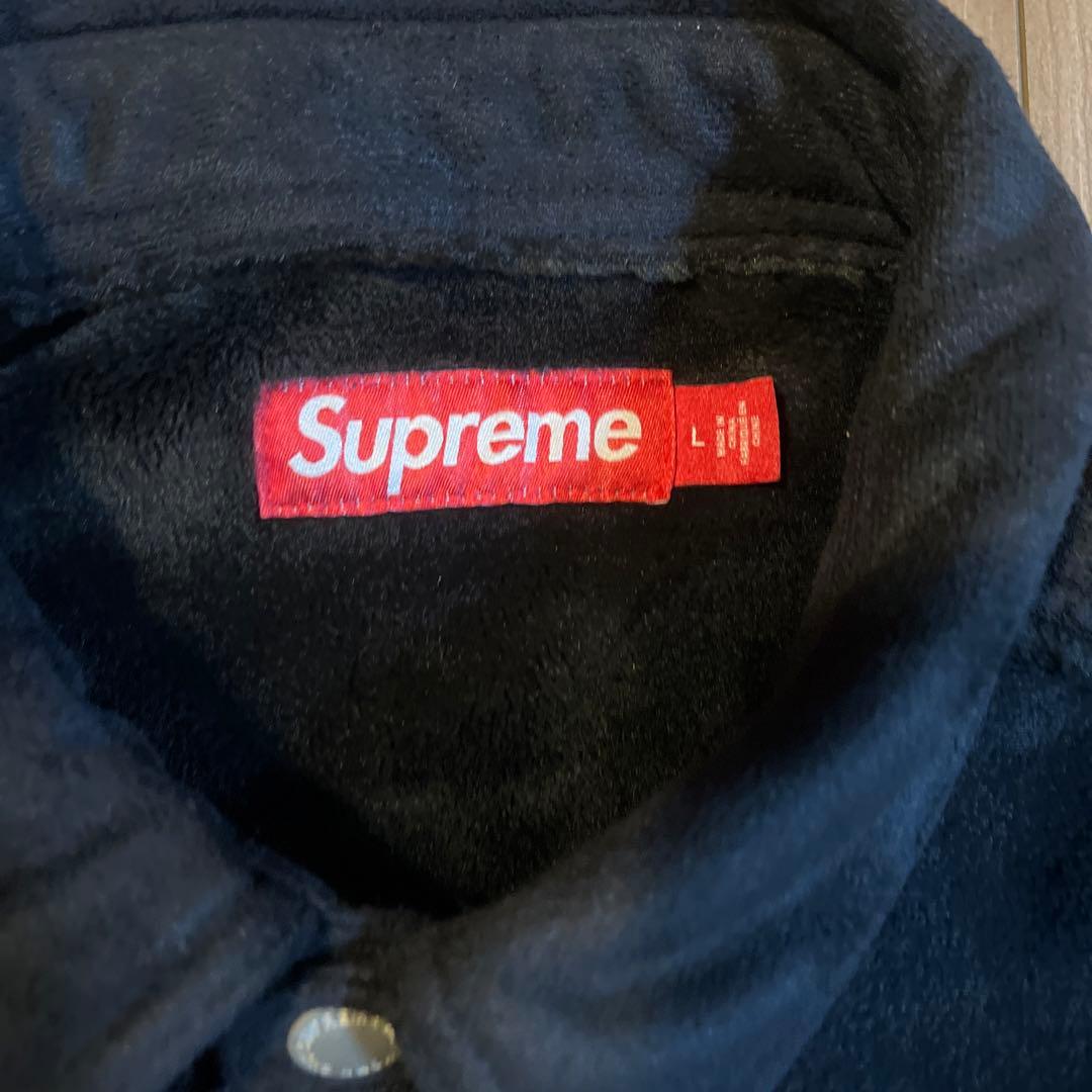 supreme faux suede snap shirt Lサイズ - メルカリ