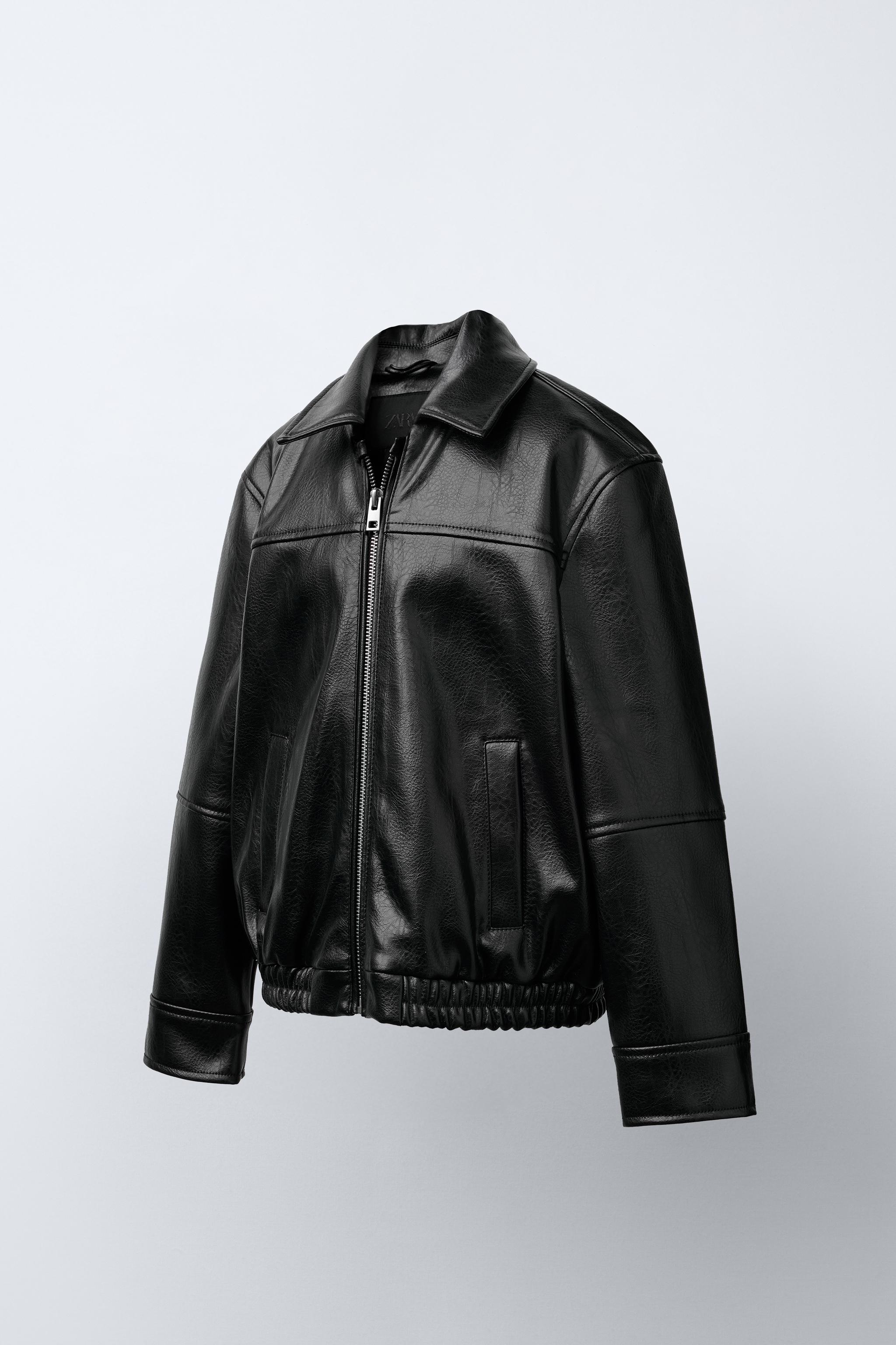 FAUX LEATHER BOMBER JACKET - Black | ZARA United States