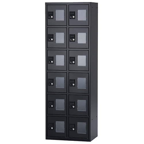 ロッカー LKB-12BK 井上金庫 貴重品BOX ブラック 2列6段 （1台から販売