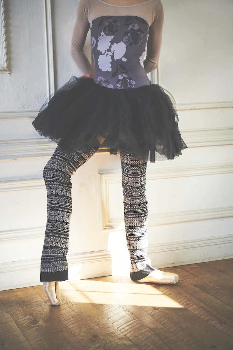 stina / tweed leg warmer / black