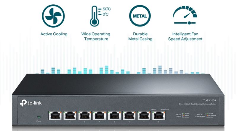 TP-Link 8ポート 10G デスクトップ/ラックマウント スイッチ [TL