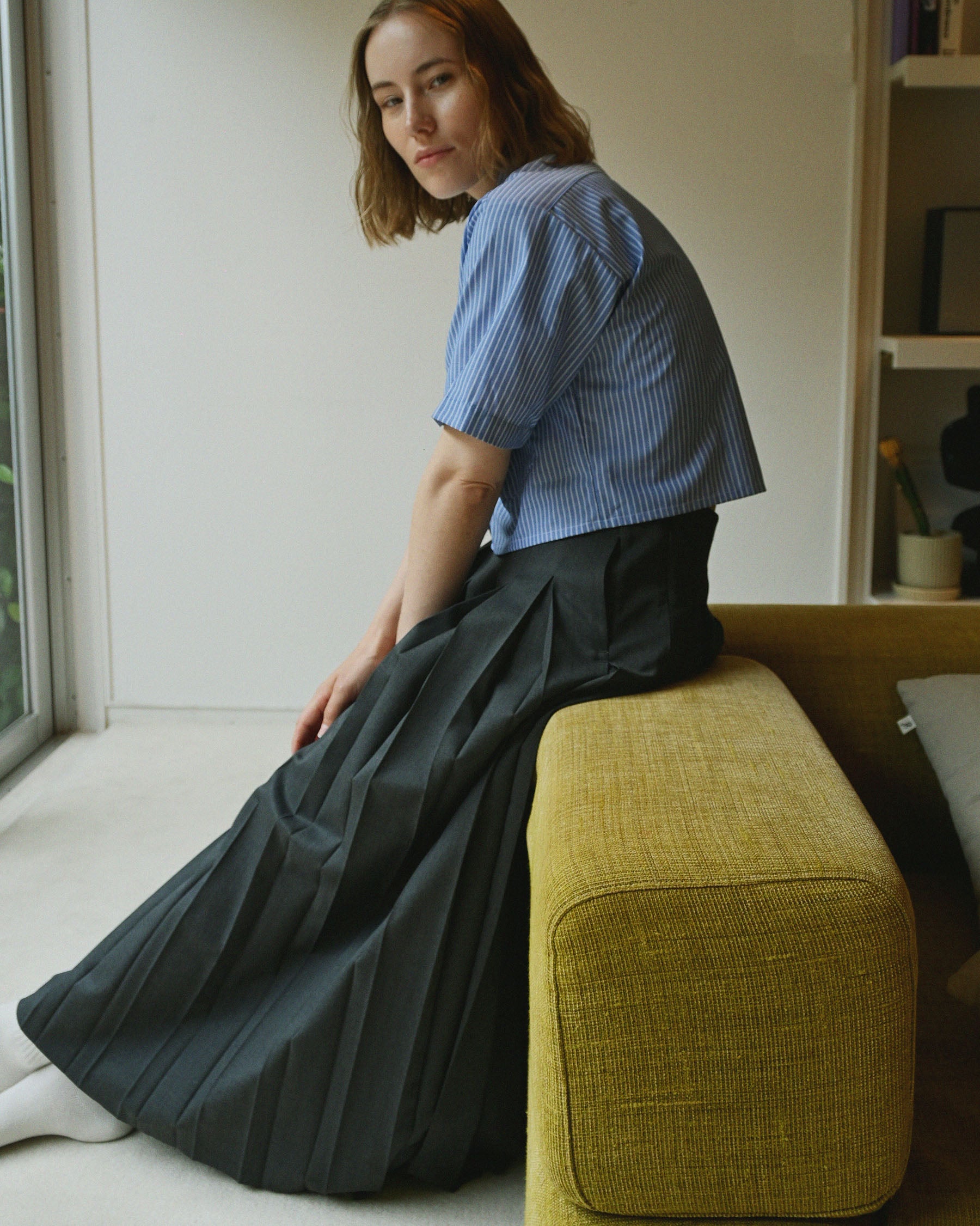 404 Original | PLEATED SKIRT - GRAY – studiolab404.com